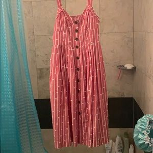 Button front midi dress